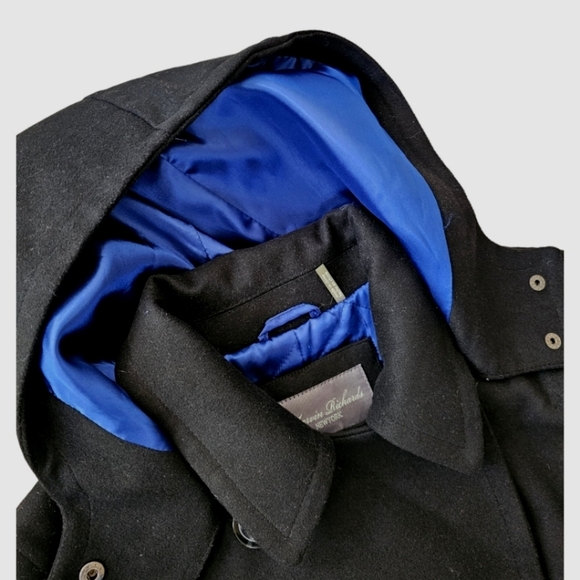 Marvin Richards pea coat with pockets and removable hood. Large - Picture 3 of 10